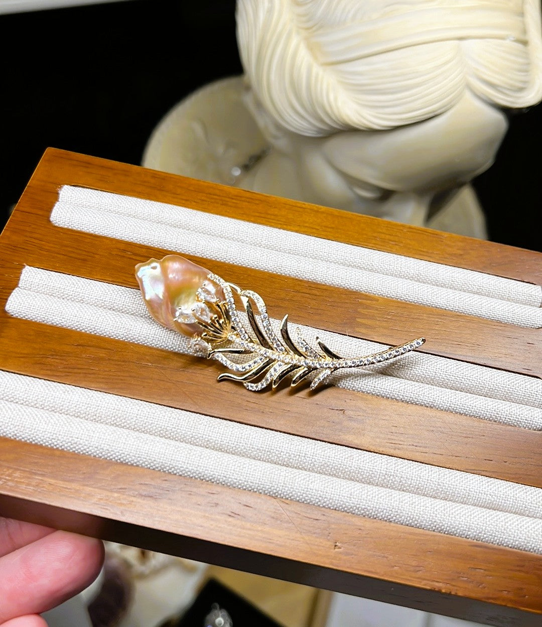Angelina - Luxury Baroque Flame Ball Freshwater Pearl Brooch or Necklace Pendant