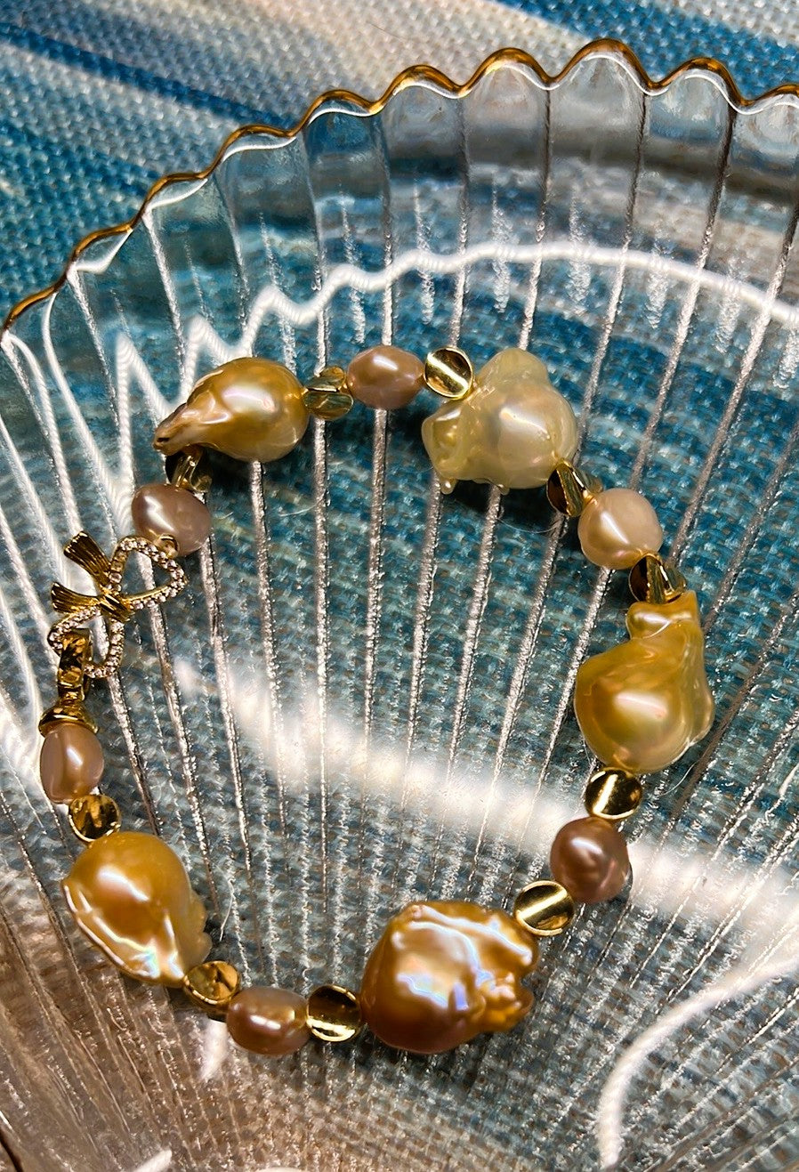 Luciana - Luxury Baroque Flame Ball Freshwater Pearl Bracelet