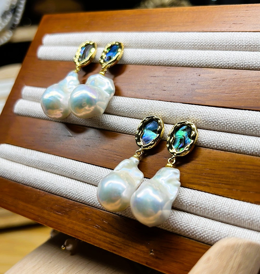 Francesca - Luxury Baroque Flame Ball Freshwater Pearl Earrings