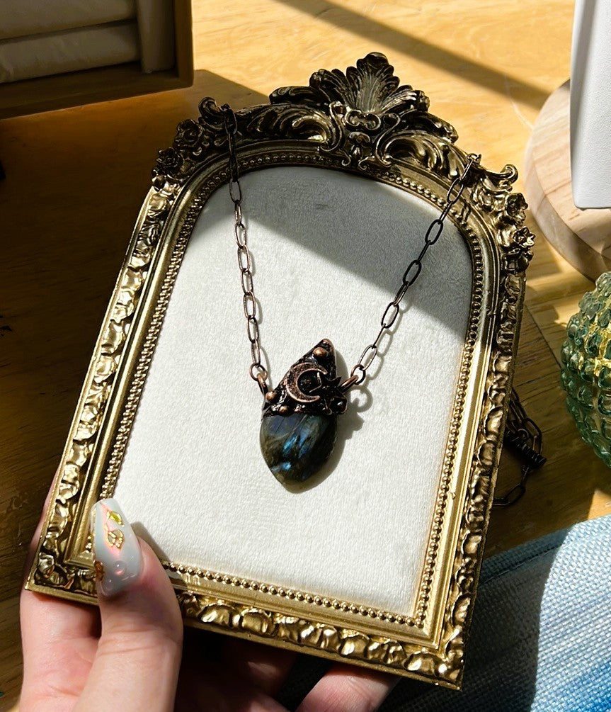 Leah DaVille - Labradorite Gemstone Bronze Necklace