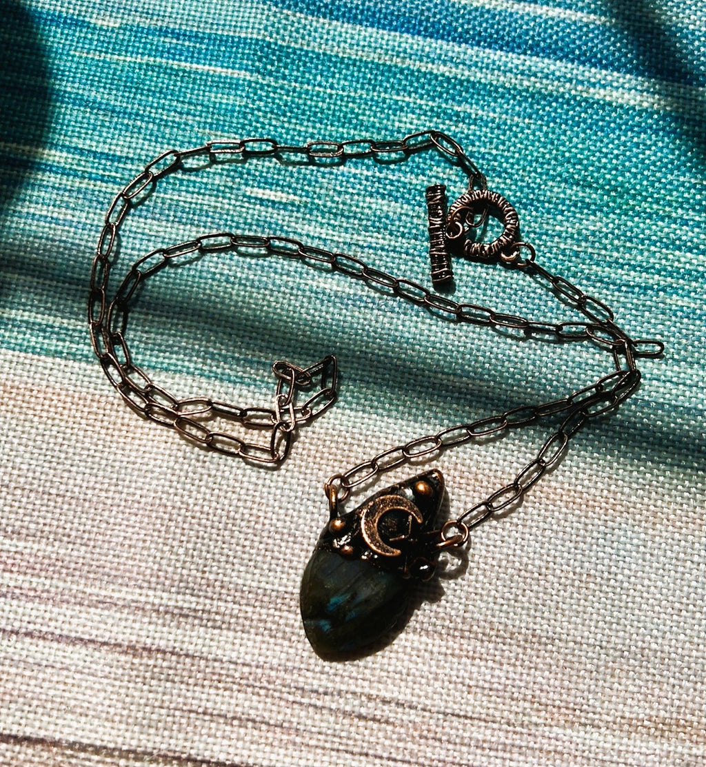 Leah DaVille - Labradorite Gemstone Bronze Necklace