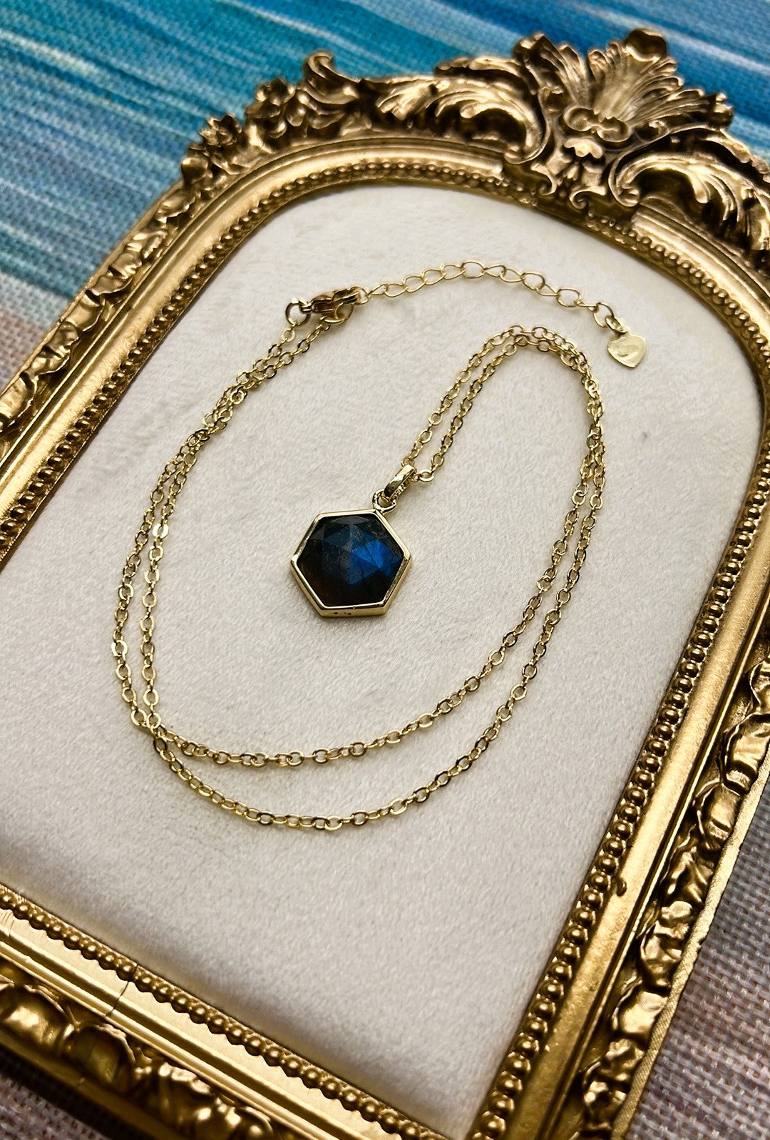 Arabelle - Labradorite Dainty Gemstone Faceted Pendant Necklace