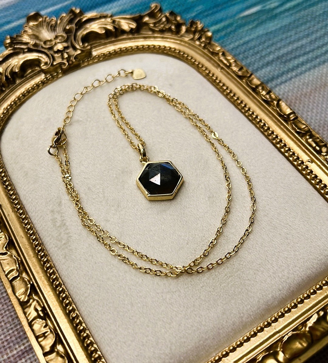 Arabelle - Labradorite Dainty Gemstone Faceted Pendant Necklace