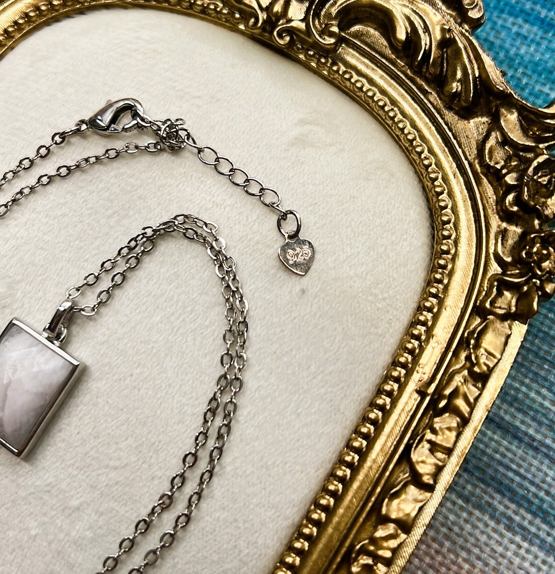 Dainty S925 Sterling Silver Moonstone Necklace
