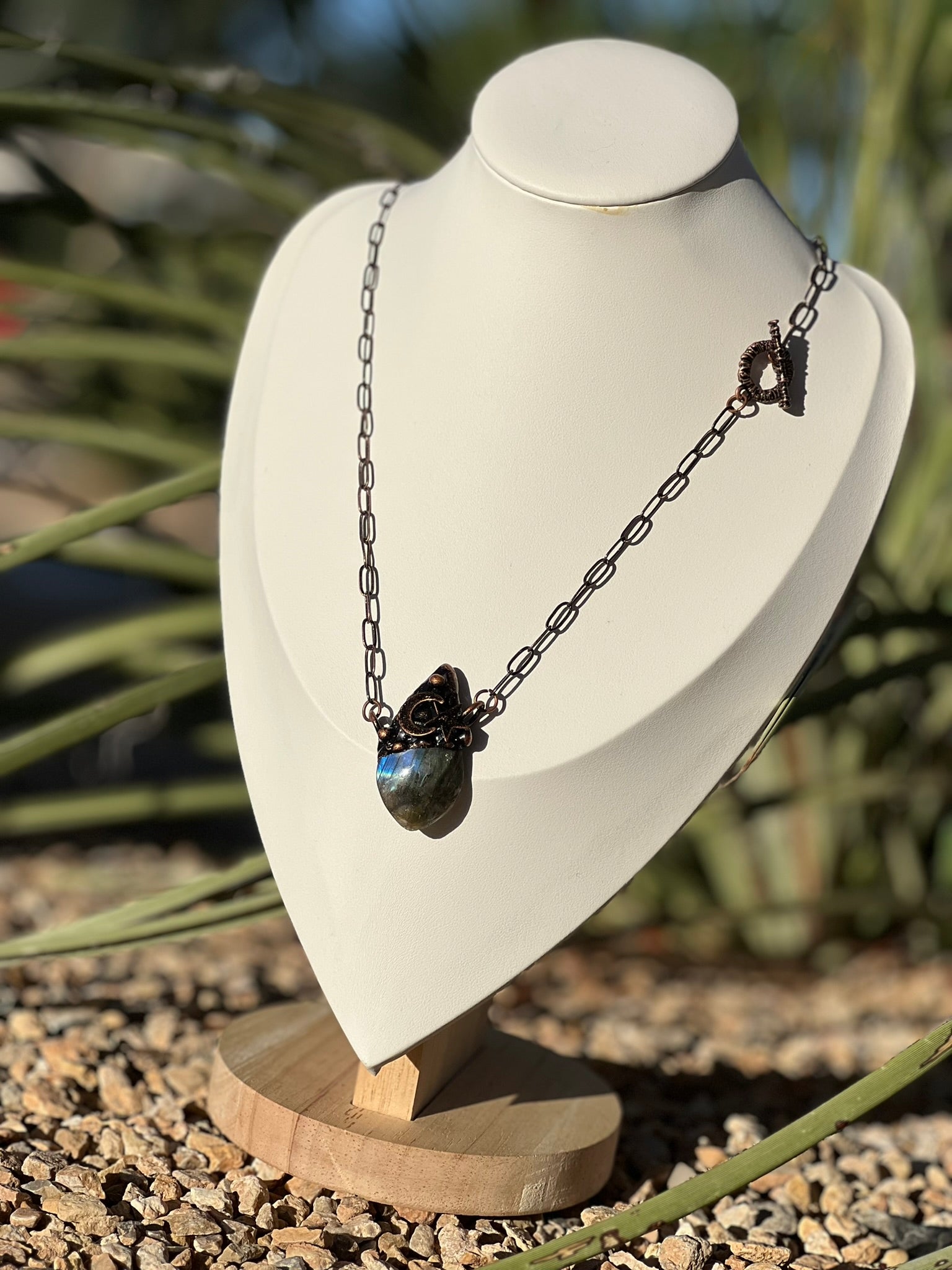 Leah DaVille - Labradorite Gemstone Bronze Necklace