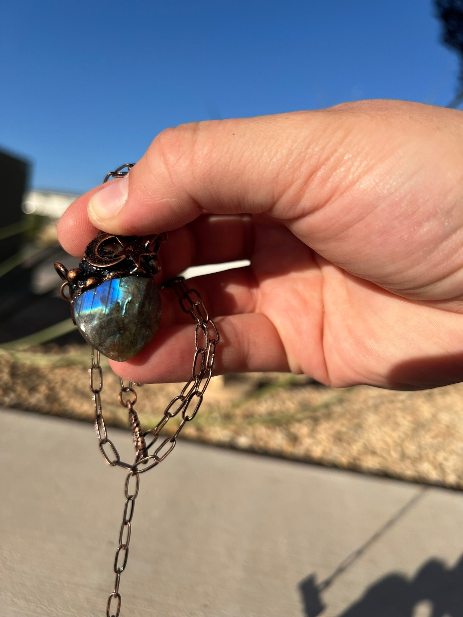 Leah DaVille - Labradorite Gemstone Bronze Necklace