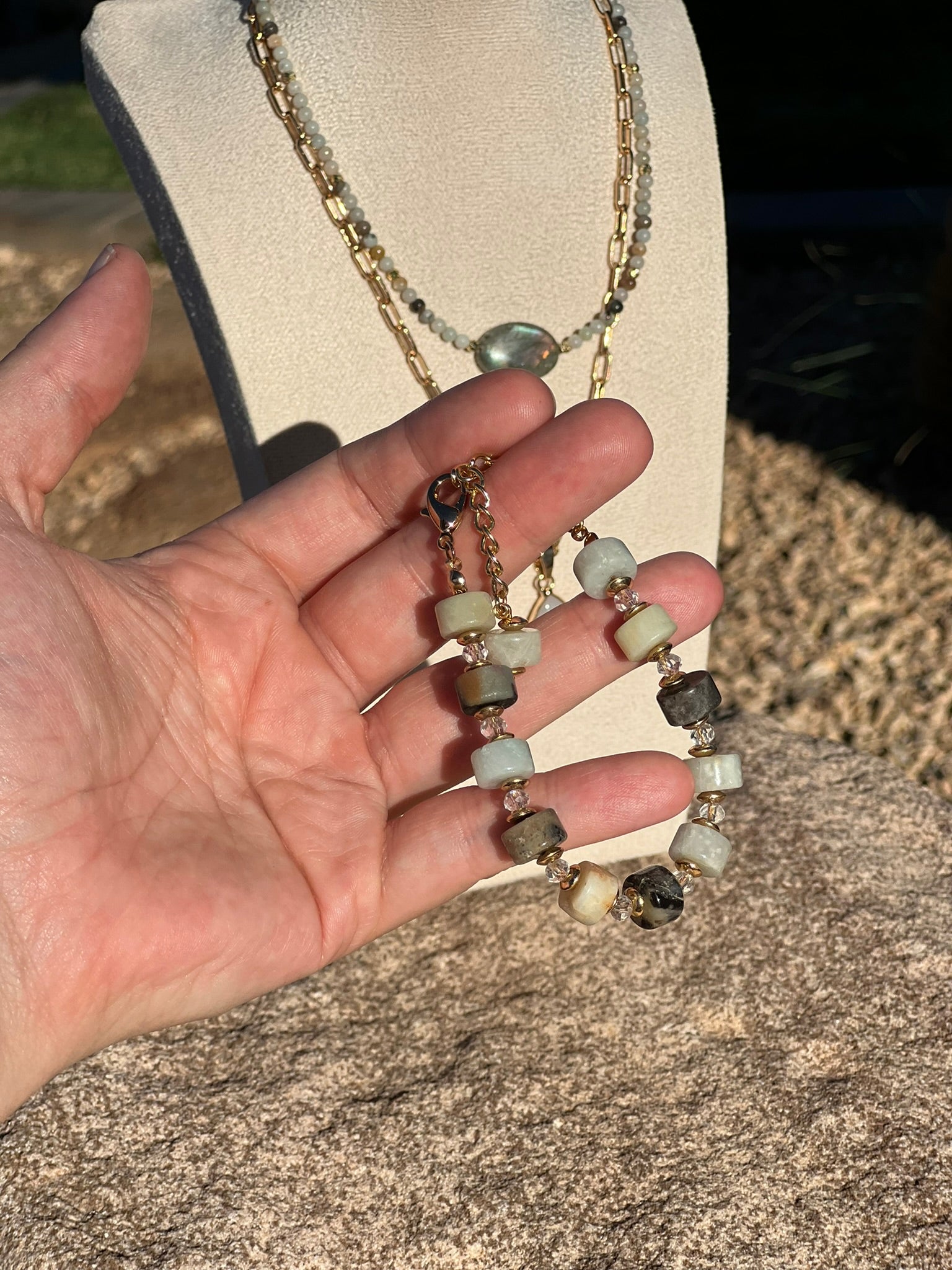 Willow - Adjustable Amazonite Beaded Bracelet