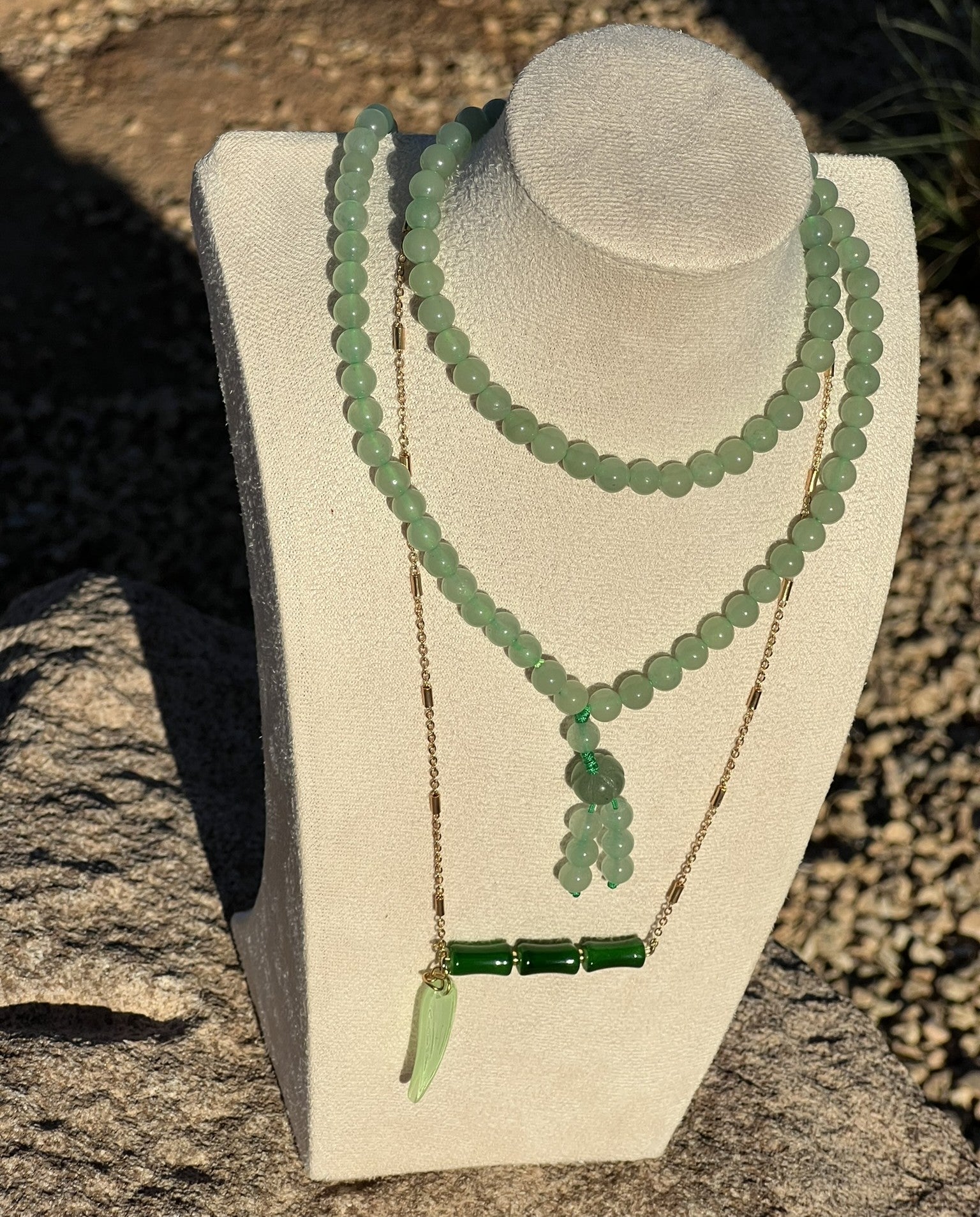 The Bamboo Bar - Lucky Green Bar Necklace