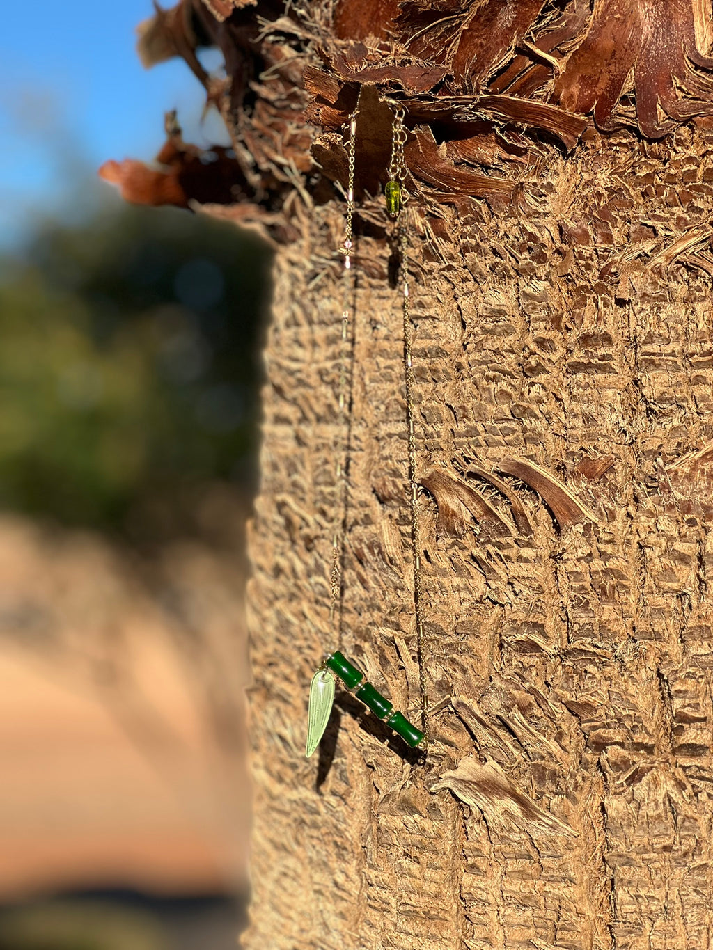The Bamboo Bar - Lucky Green Bar Necklace