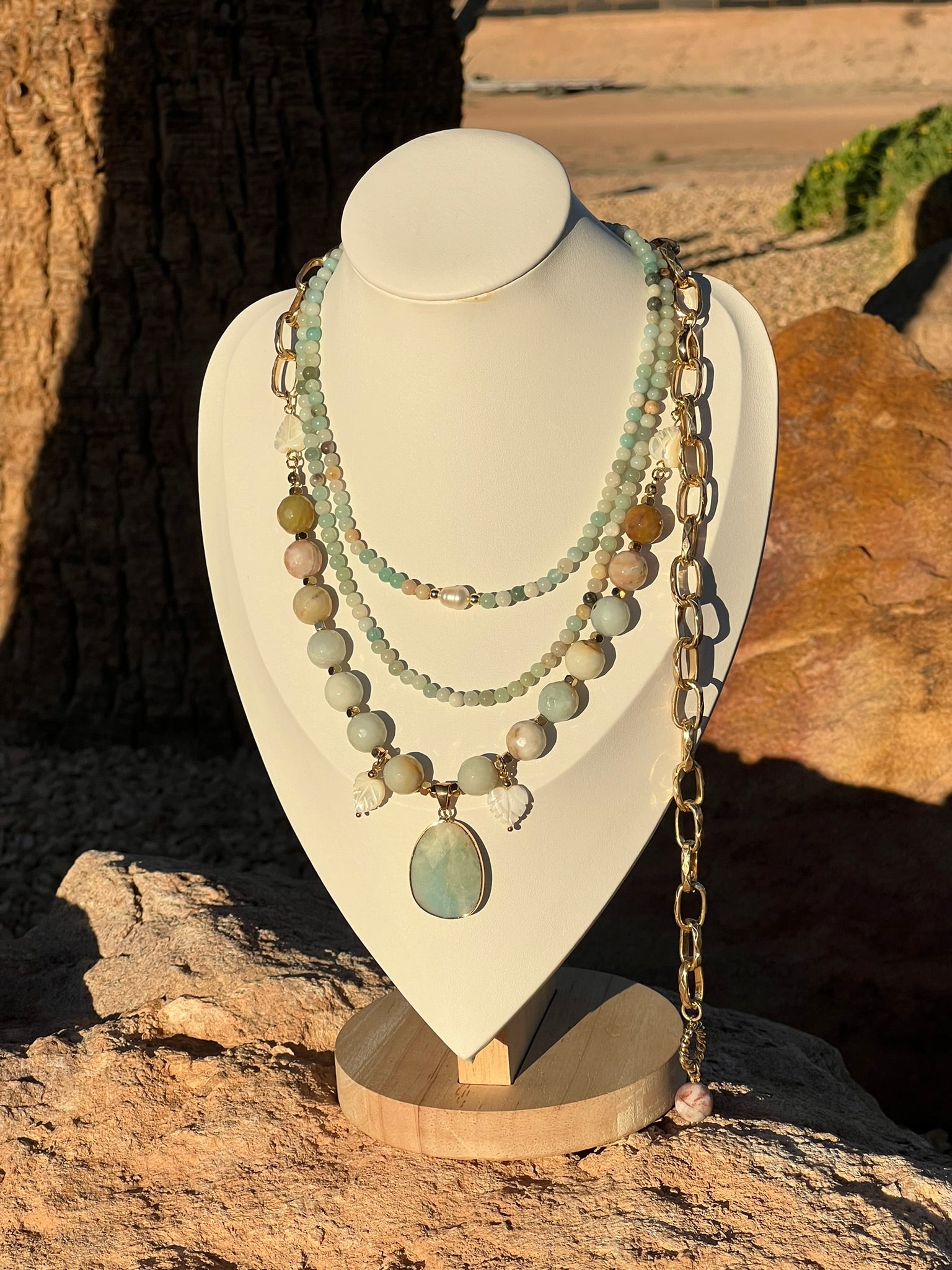 OOAK - Amazonite Queen Gemstone Necklace