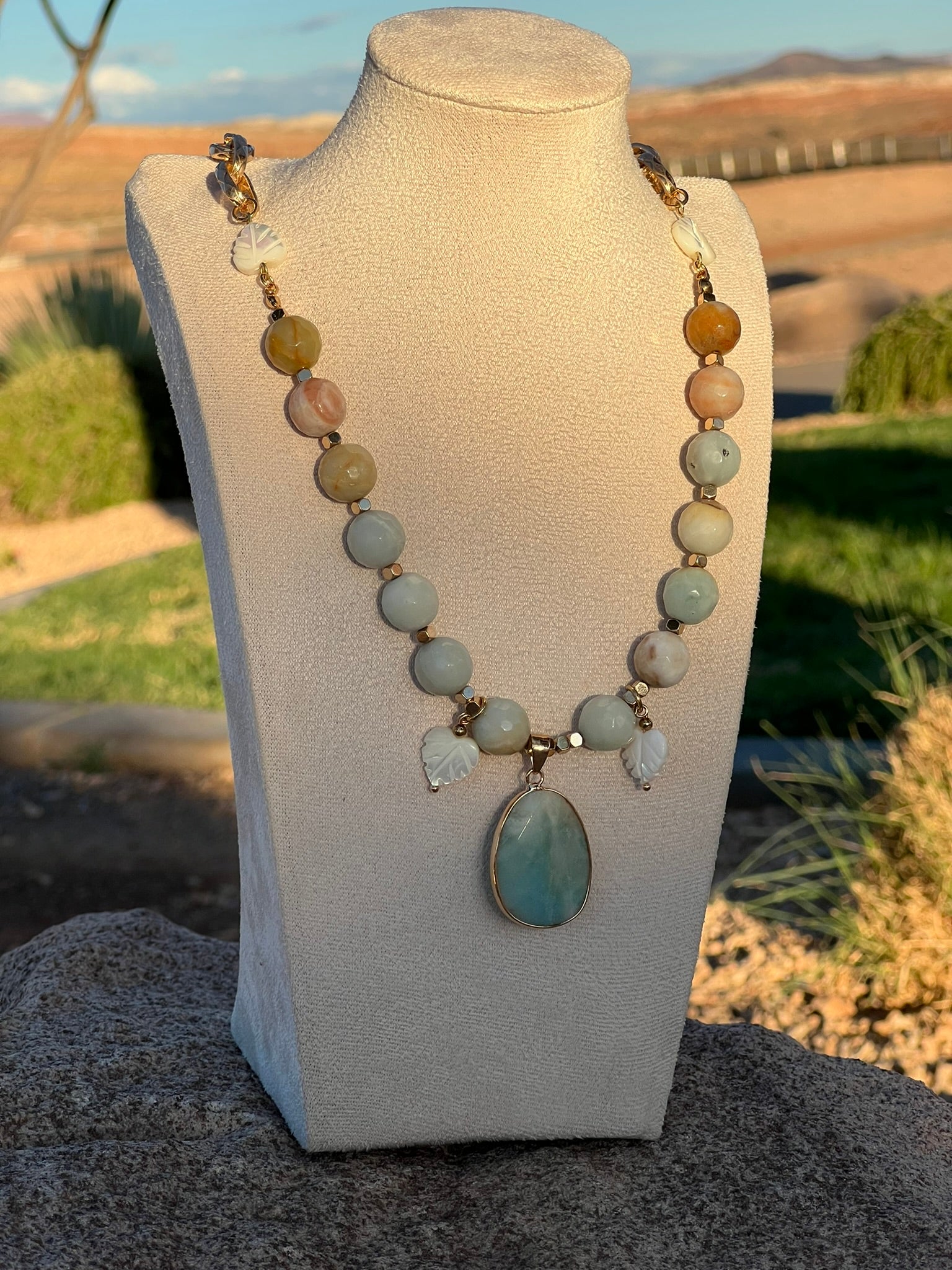 OOAK - Amazonite Queen Gemstone Necklace