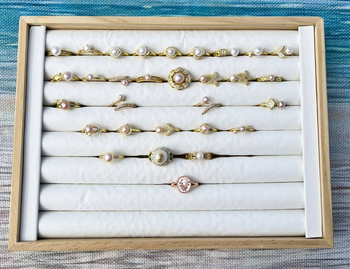Genevieve's Flower - Champagne Pearl Ring