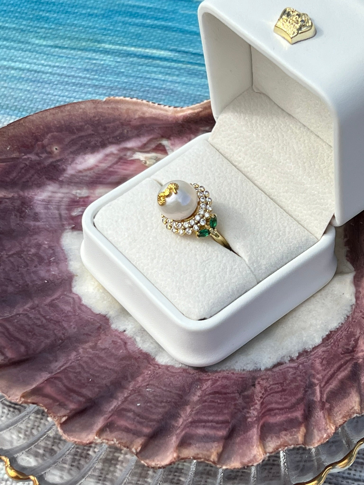 OOAK- GIANT White Pearl Ring