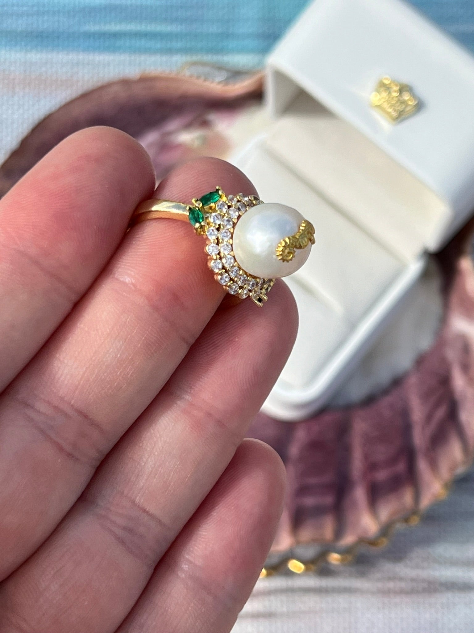 OOAK- GIANT White Pearl Ring