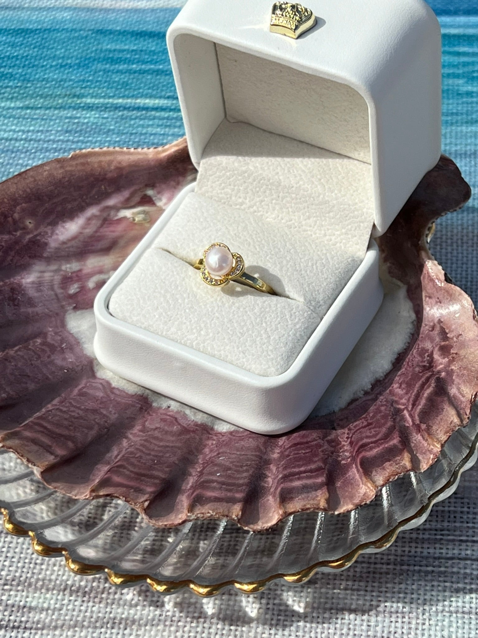 Daisy's Joy- Simple White Pearl Ring