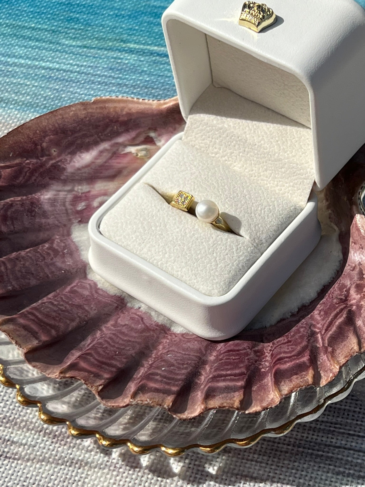 Maren's Modern Design- Simple White Pearl Ring