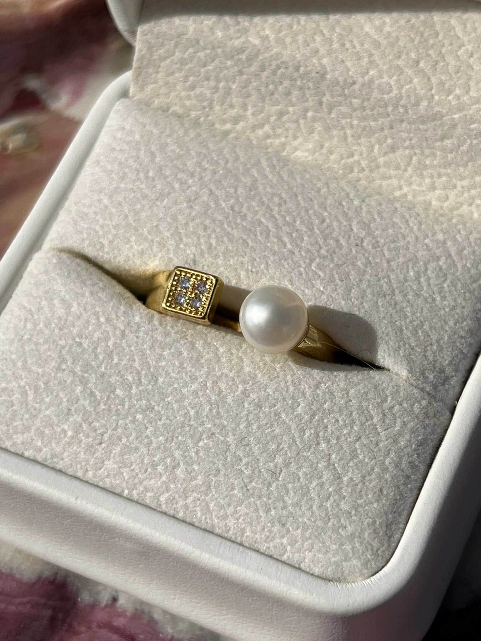 Maren's Modern Design- Simple White Pearl Ring
