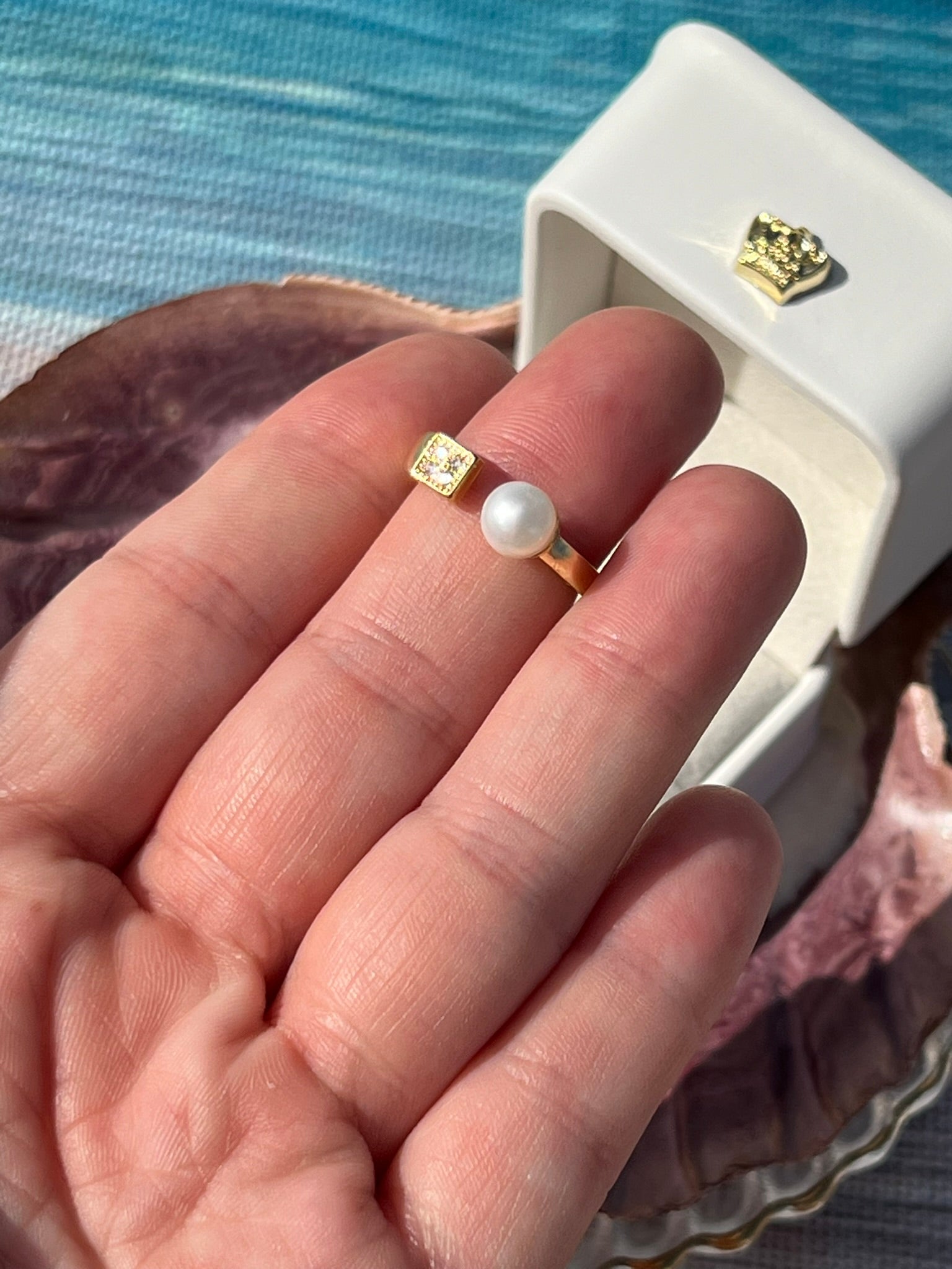 Maren's Modern Design- Simple White Pearl Ring