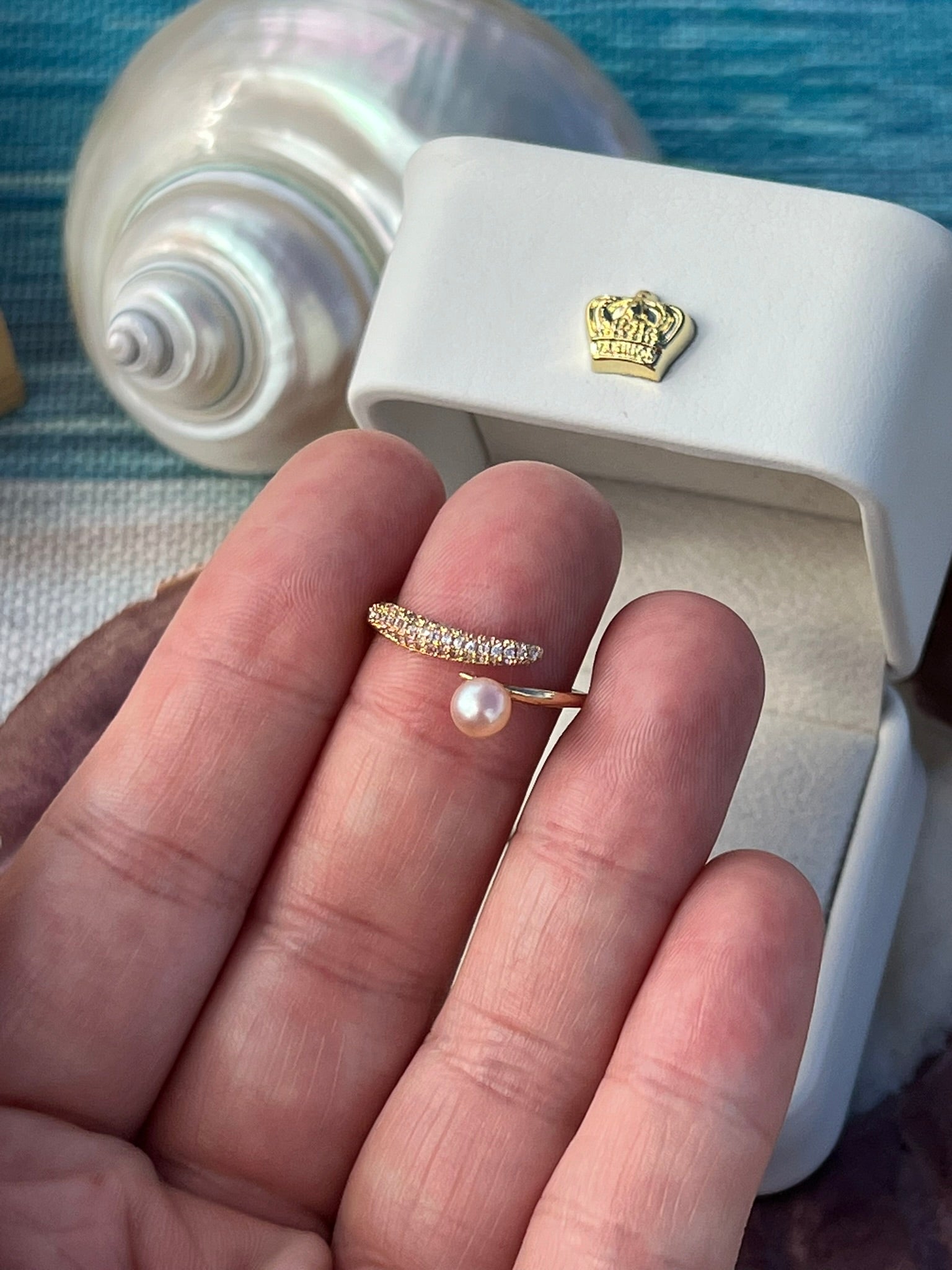 Charlotte's Wrap - Simple Pink Pearl Ring