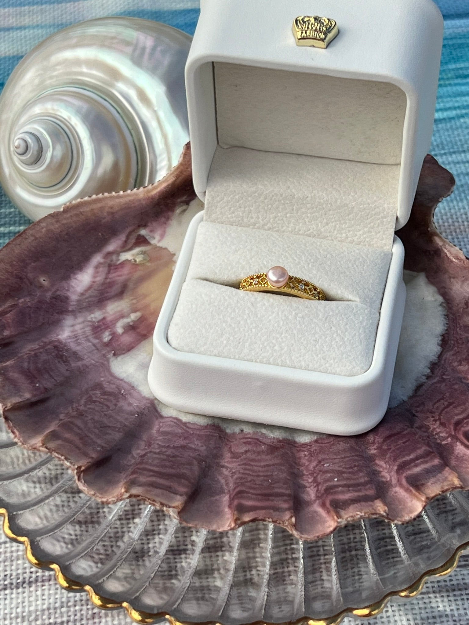 Rosalie - Simple Pink Pearl Ring