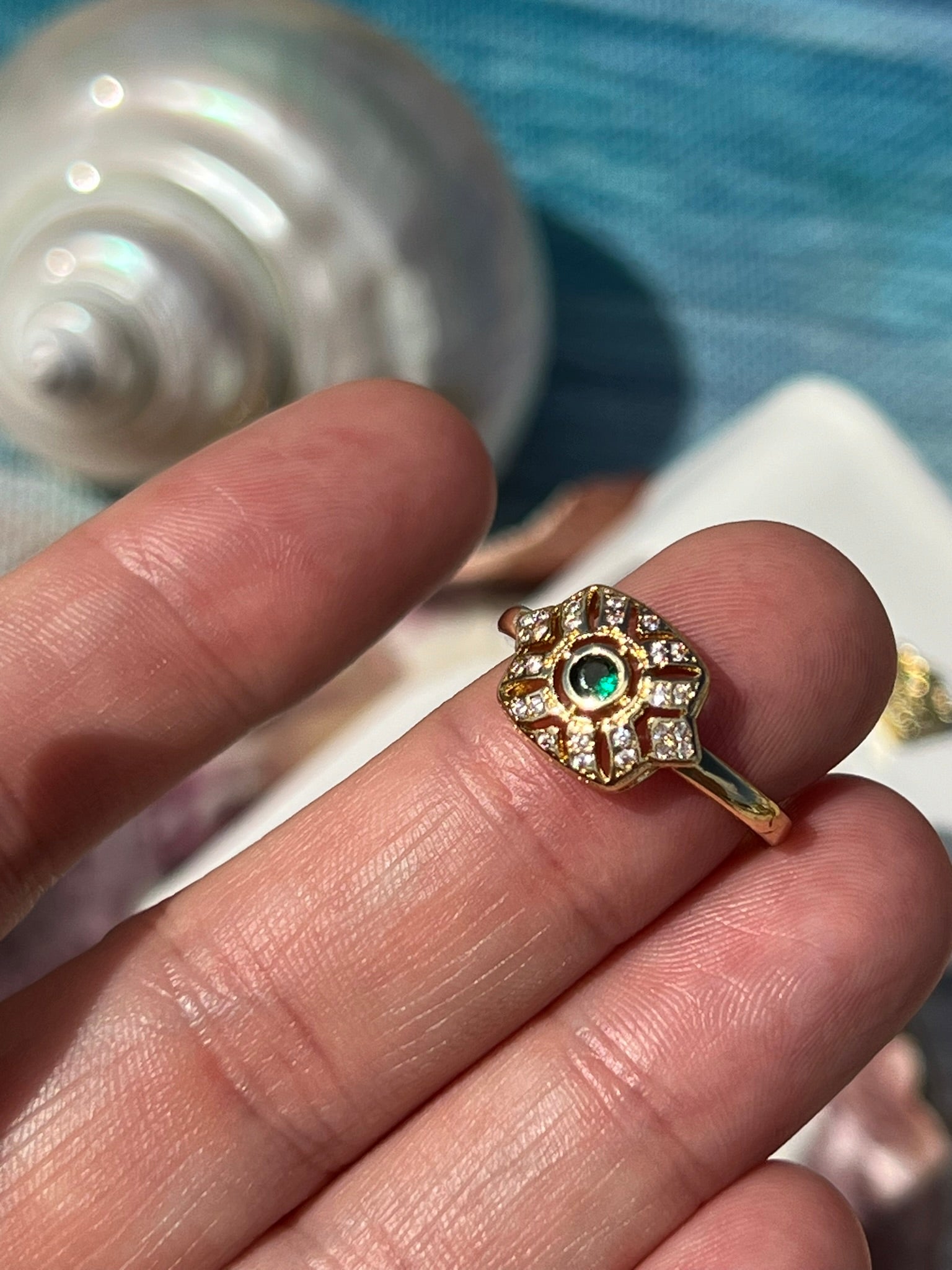 Esme - Gold Tone Ring Size 8