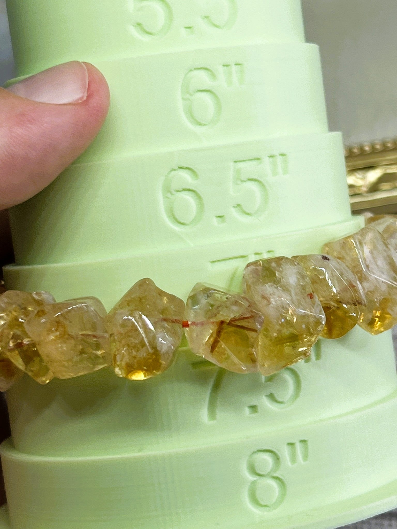Rare Form AAA High-Quality Citrine Tumbled Crystal Bead Stretch Bracelet
