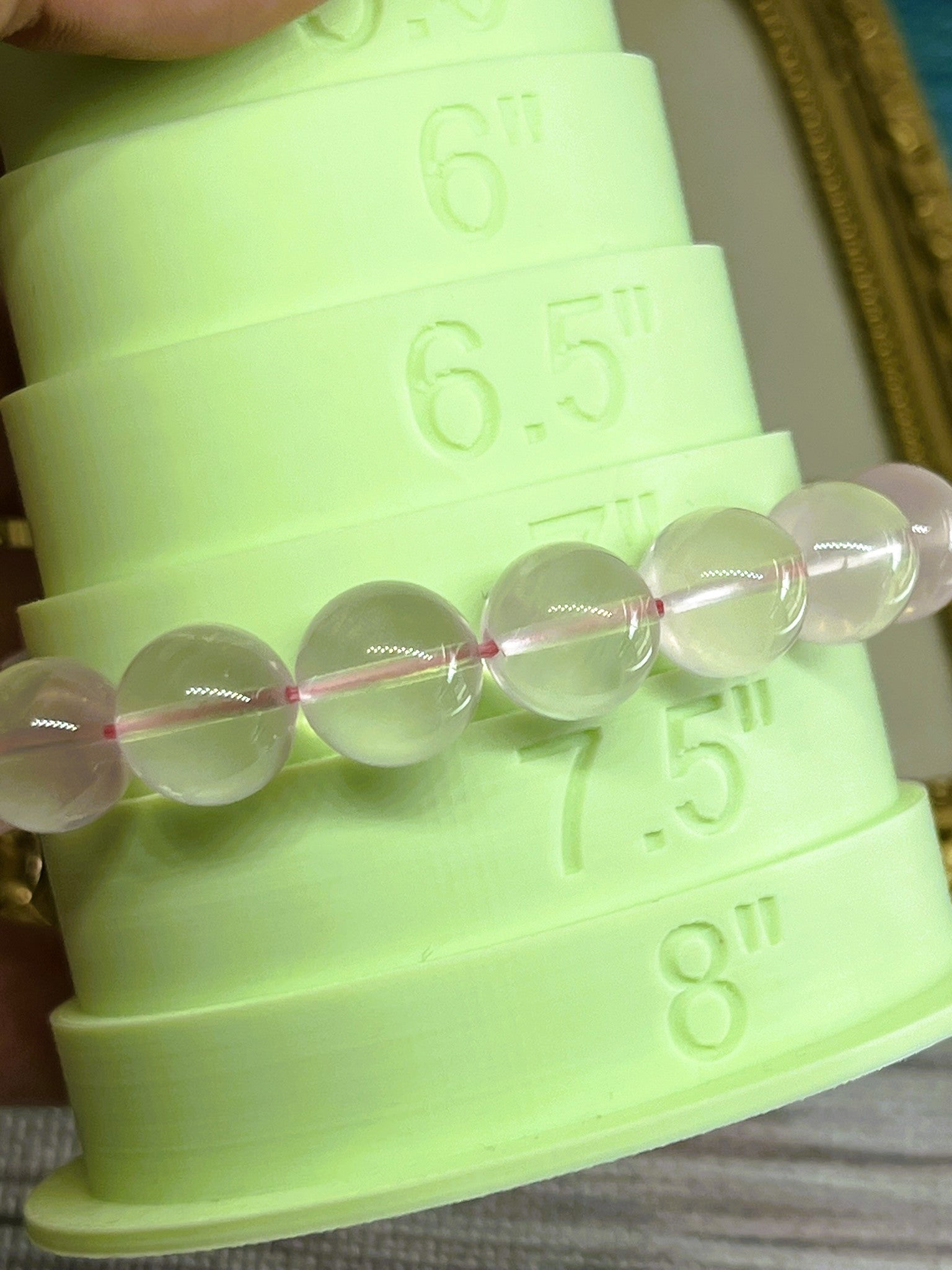 Rare 12mm Star Rose Quartz Hexagram Fire Polished Bead Stretch Bracelet