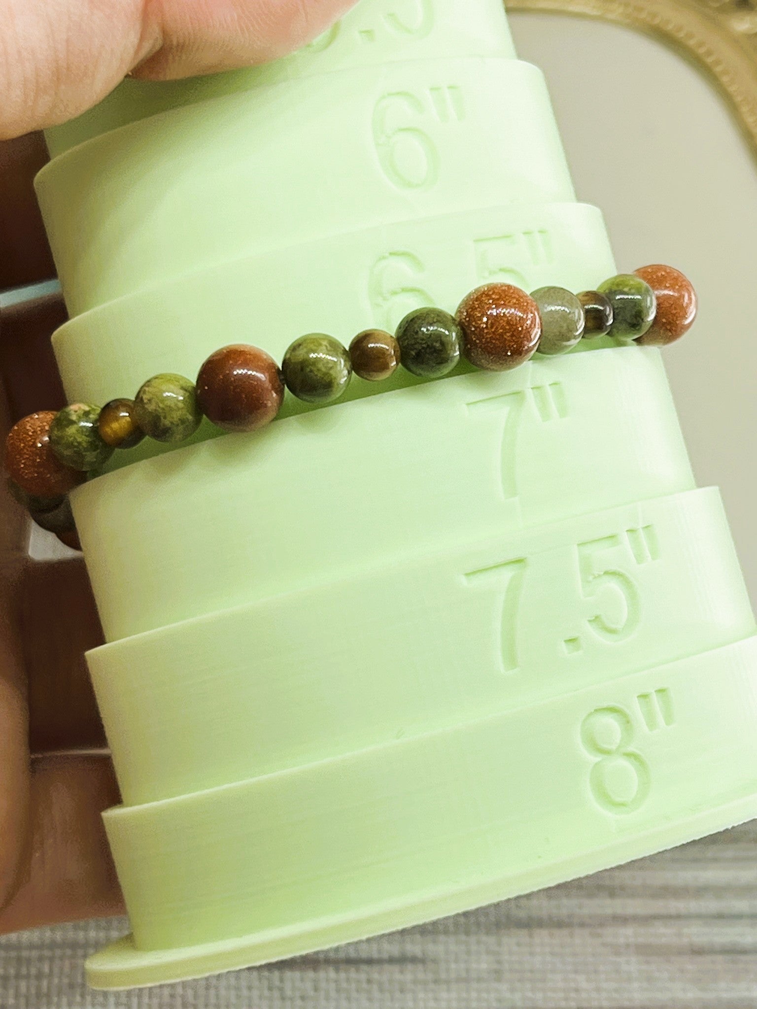 Forest Nymph - Sandstone, Tiger’s Eye & Jasper Bead Stretch Bracelet