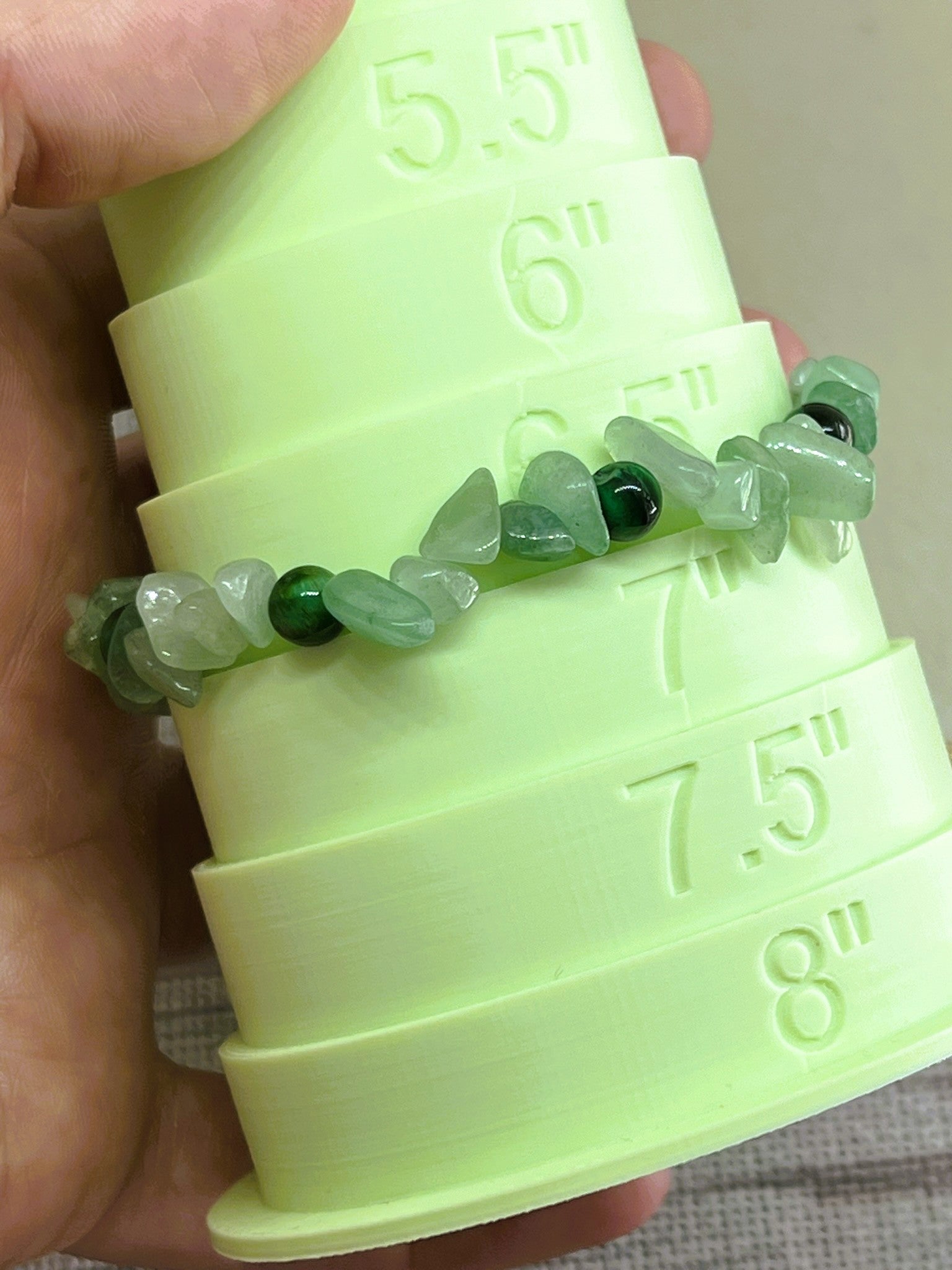 Juniper - Green Tiger’s Eye & Aventurine Rock Chip Bead Stretch Bracelet