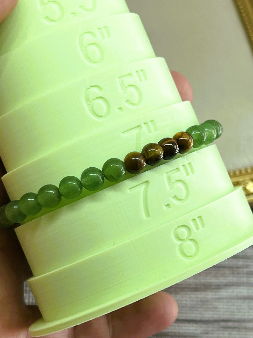 Meadow - Brown Tiger’s Eye & Green Aventurine Bead Stretch Bracelet