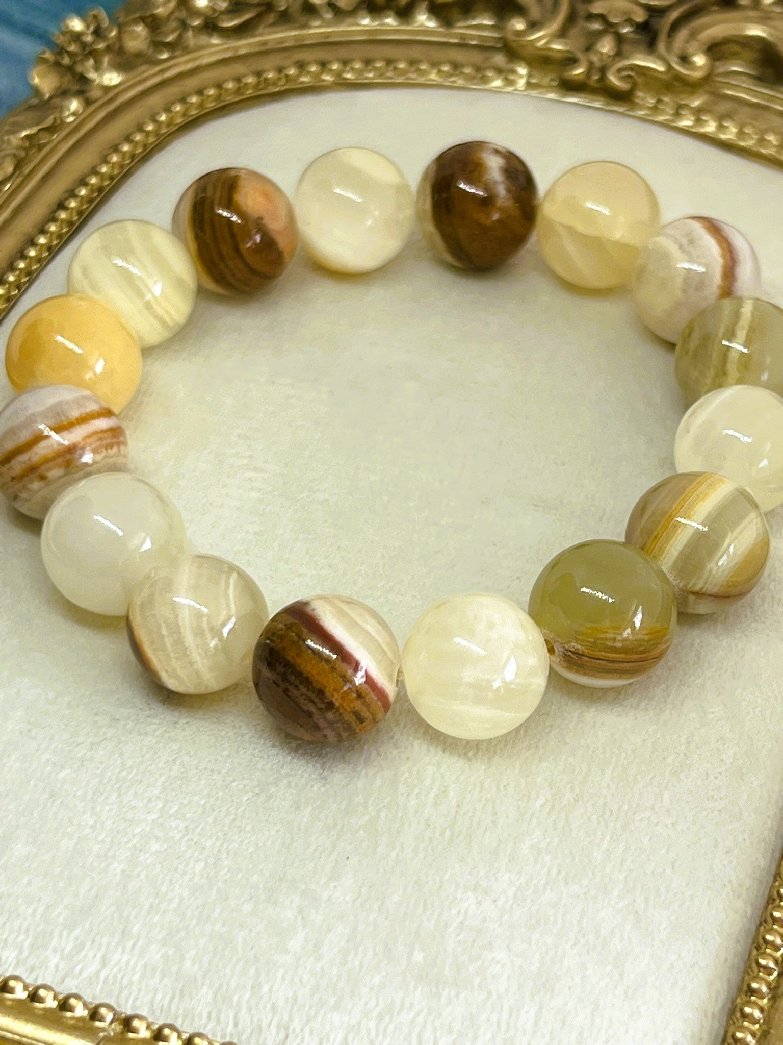 Zaria - Large Brown Jasper Round Bead Stretch Bracelet