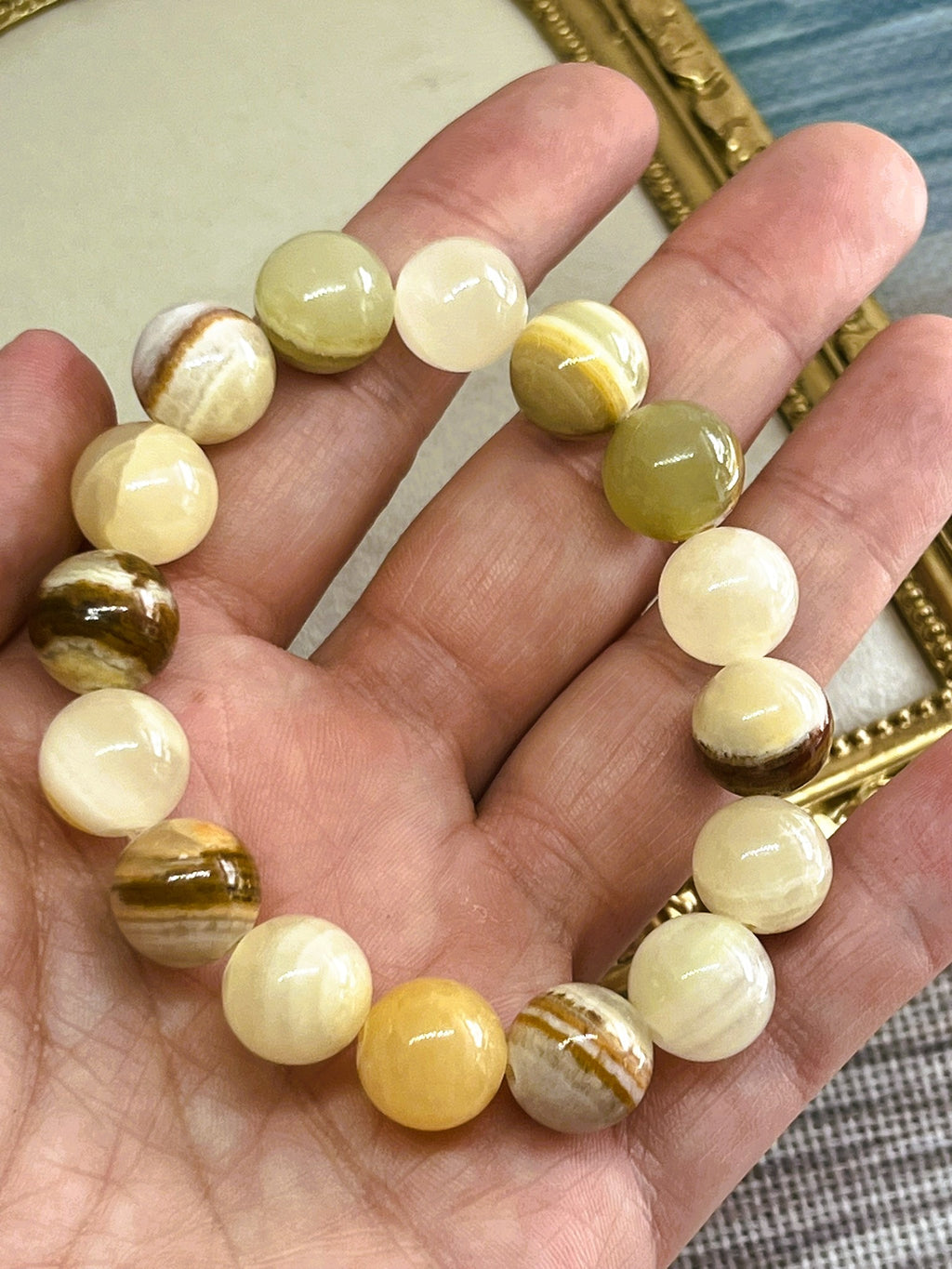 Zaria - Large Brown Jasper Round Bead Stretch Bracelet