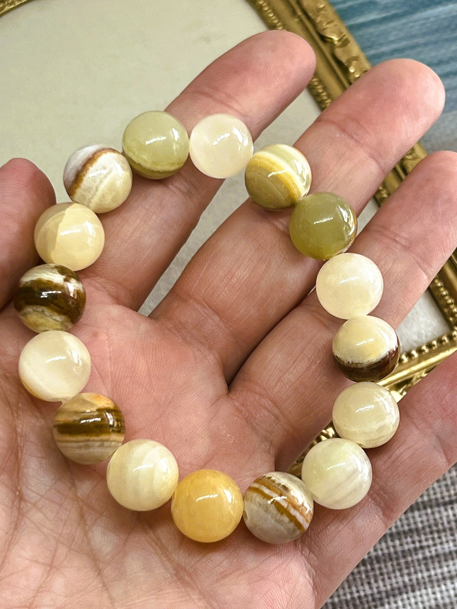 Zaria - Large Brown Jasper Round Bead Stretch Bracelet
