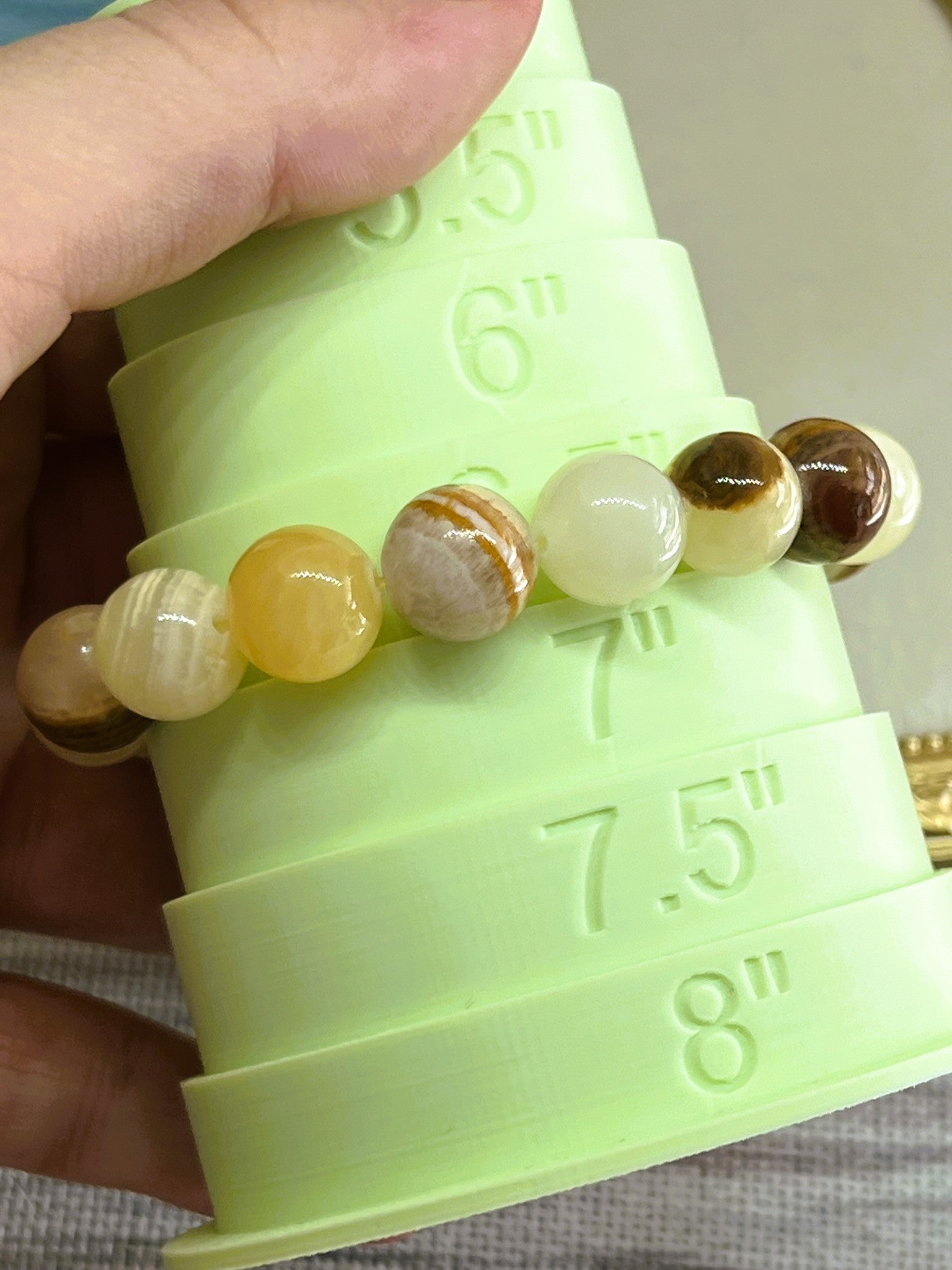 Zaria - Large Brown Jasper Round Bead Stretch Bracelet